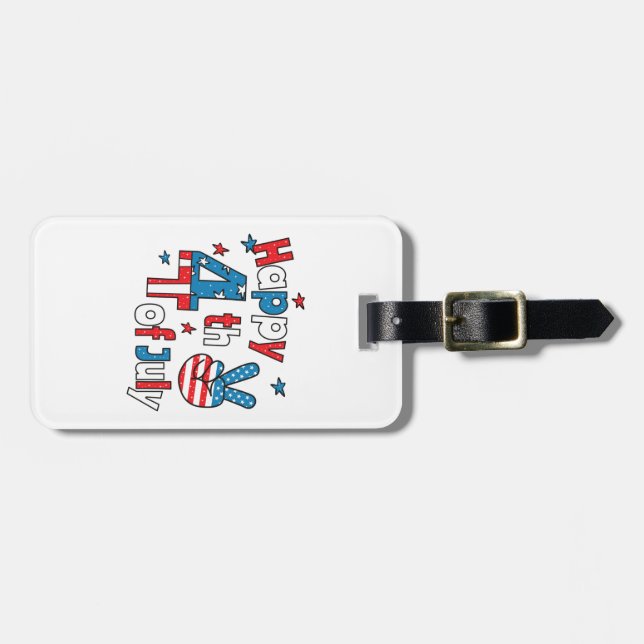 Lycklig 4 juli Independence day Bagagebricka (Horisontell Framsida)