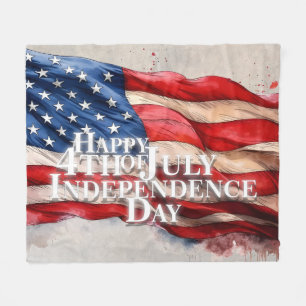 Lycklig 4 juli-Independence day Fleecefilt