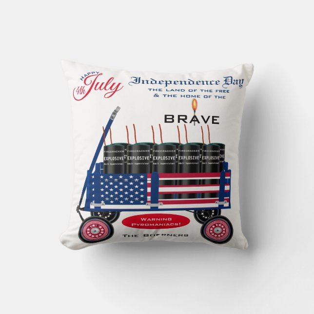 Lycklig 4 juli Independence day Funny Gift Kudde (Framsida)