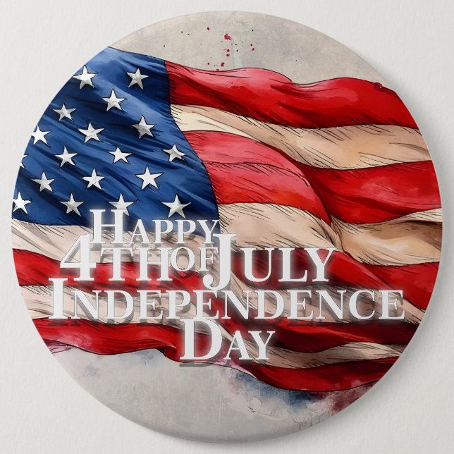 Lycklig 4 juli-Independence day Knapp (Framsida)
