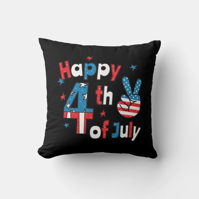 Lycklig 4 juli Independence day Kudde (Framsida)