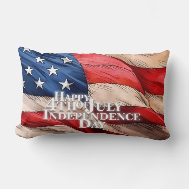 Lycklig 4 juli-Independence day Lumbarkudde (Framsida)