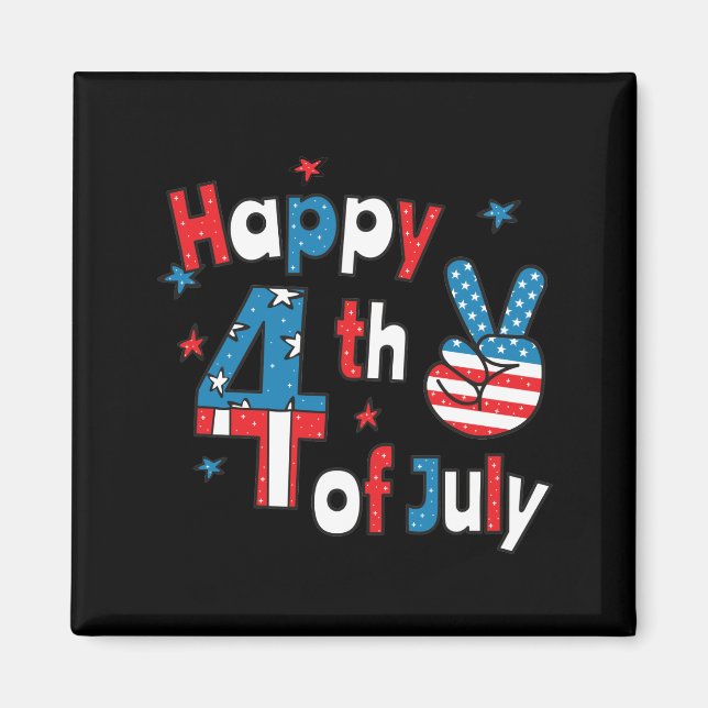 Lycklig 4 juli Independence day Magnet (Framsidan)