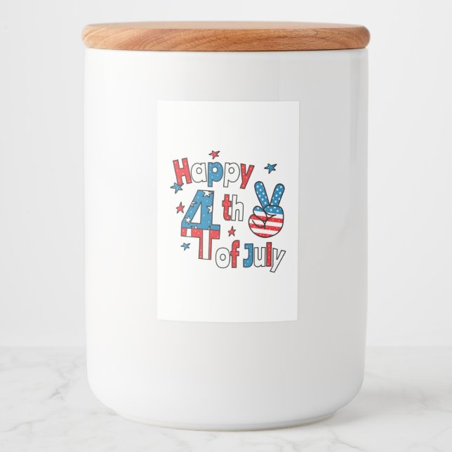 Lycklig 4 juli Independence day Mat Etikett (Framsida)
