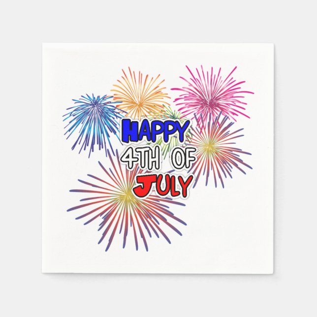 Lycklig 4 juli Independence day Party Pappersservett (Framsidan)
