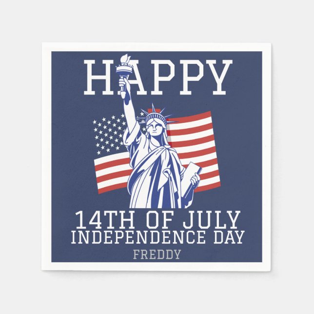 Lycklig 4 juli Independence day party Pappersservett (Framsidan)