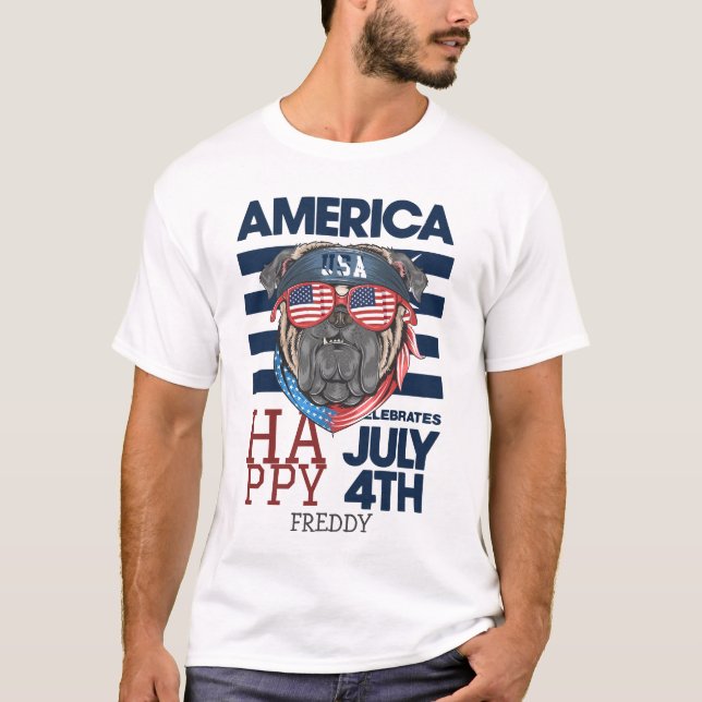 Lycklig 4 juli Independence day party T Shirt (Framsida)