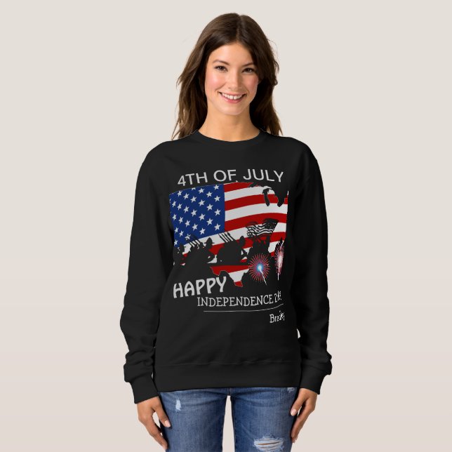 Lycklig 4 juli Independence day party T Shirt (Hel framsida)
