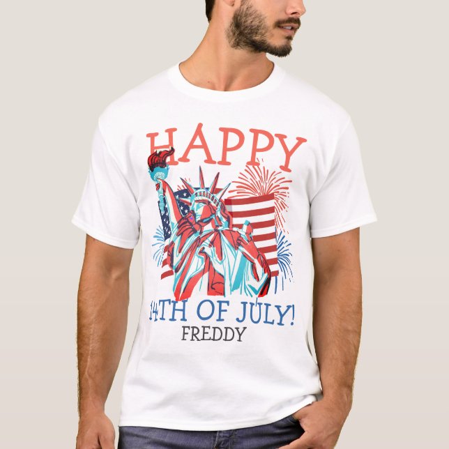 Lycklig 4 juli Independence day party T Shirt (Framsida)