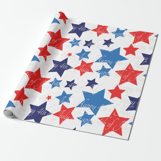 Lycklig 4 juli/Independence day Presentpapper (Utrullad)