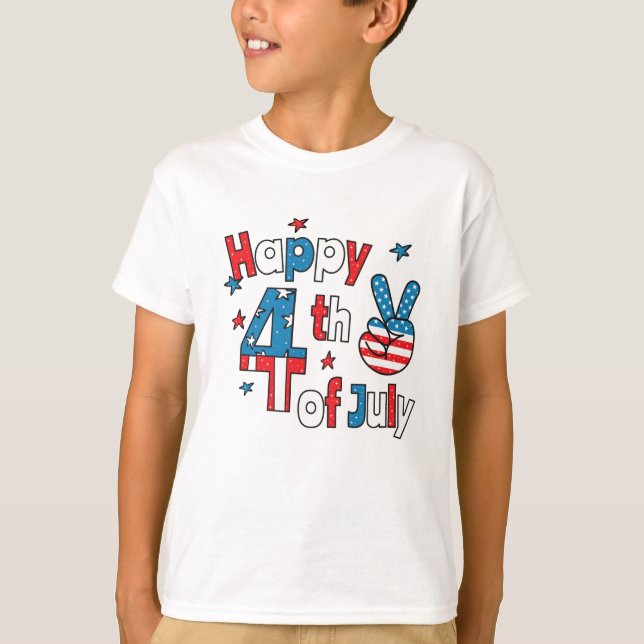 Lycklig 4 juli Independence day T Shirt (Framsida)