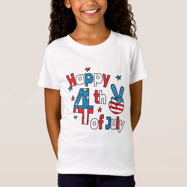 Lycklig 4 juli Independence day T Shirt (Framsida)