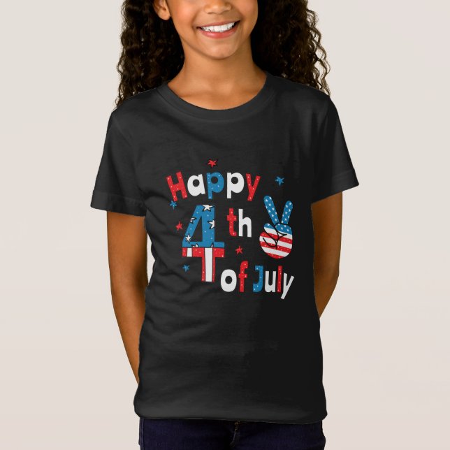 Lycklig 4 juli Independence day T Shirt (Framsida)
