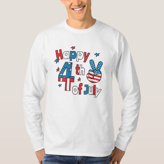 Lycklig 4 juli Independence day T Shirt (Framsida)