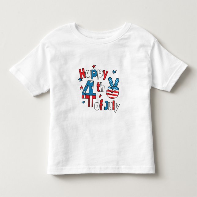 Lycklig 4 juli Independence day T Shirt (Framsida)