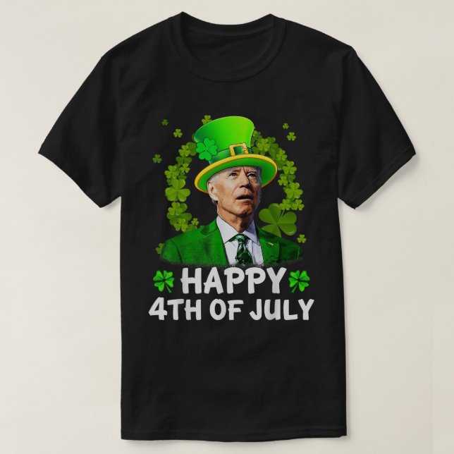 Lycklig 4 juli Joe Biden St patricks day Leprec T Shirt (Design framsida)