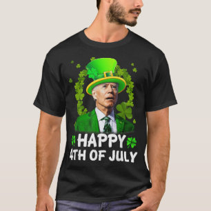 Lycklig 4 juli Joe Biden St patricks day Leprec T Shirt