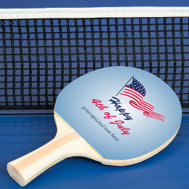 Lycklig 4 juli med amerikanska flagga pingisracket