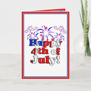 Lycklig 4 juli med Fireworks Kort