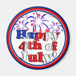 Lycklig 4 juli med Fireworks Magnet