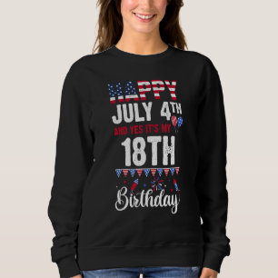 Lycklig 4 juli och det är min 18:e födelsedagsamer t shirt