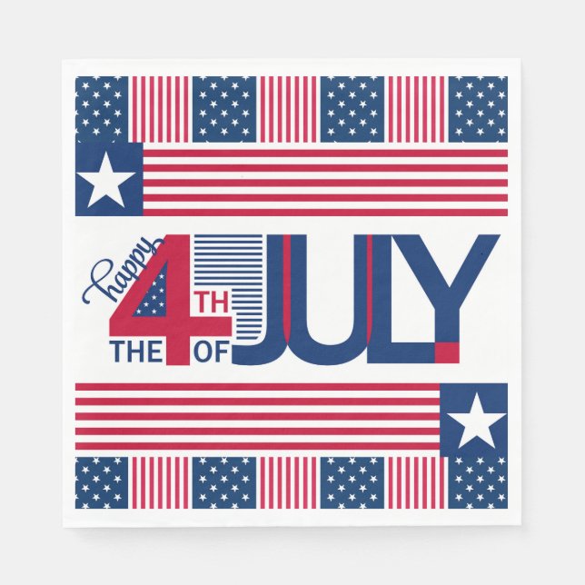 Lycklig 4 juli pappersservett (Framsidan)
