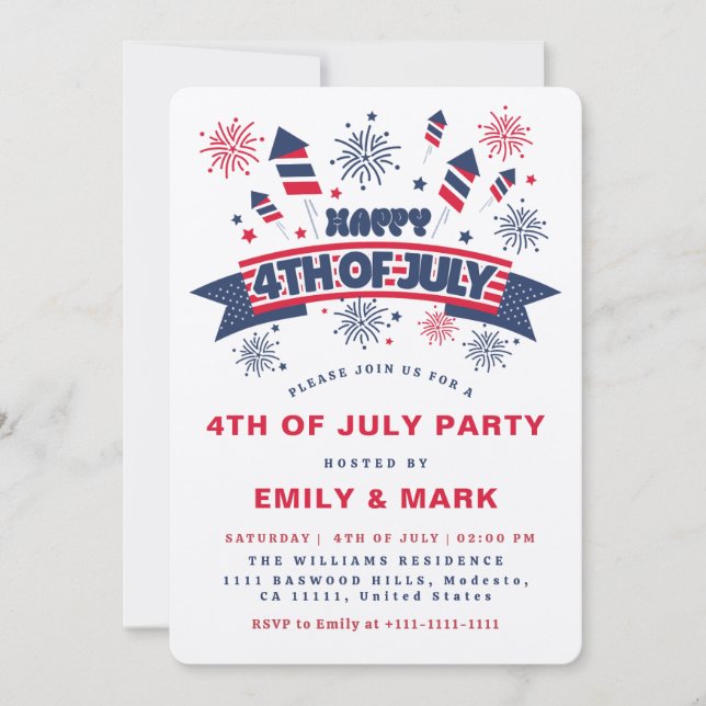 LYCKLIG 4 JULI-PARTY INBJUDNINGAR (Framsida)