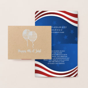 Lycklig 4 juli. Patriotic Corporate Folierat Kort