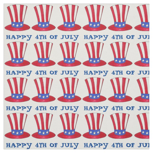 Lycklig 4 juli Patriotic USA, farbror Sam Tophat Tyg (Provkarta)