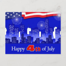 Lycklig 4 juli. Patriotic Vykort