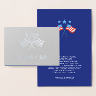Lycklig 4 juli. Patriotisk design Folierat Kort