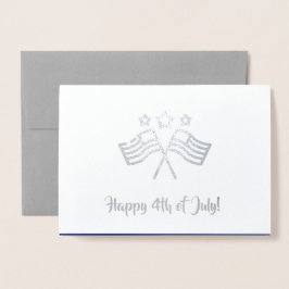 Lycklig 4 juli. Patriotisk design Folierat Kort