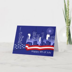 Lycklig 4 juli. Patriotisk design Kort
