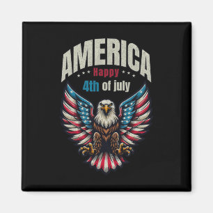 Lycklig 4 juli - Patriotisk Eagle Manar Magnet