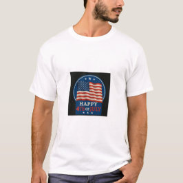 Lycklig 4 juli: patriotisk T-skjorta T Shirt