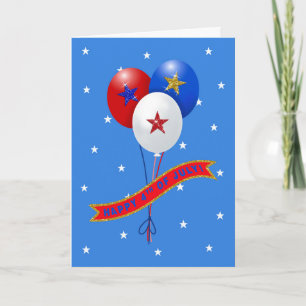 Lycklig 4 juli: Patriotiska ballonger Anteckningskort
