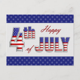 Lycklig 4 juli. Postkort för patriotisk design Helg Vykort