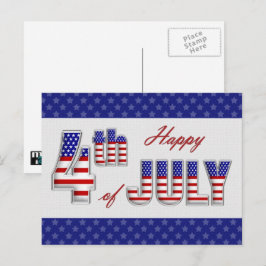 Lycklig 4 juli. Postkort för patriotisk design Helg Vykort