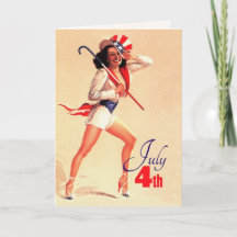 Lycklig 4 juli. Retro Pin-up