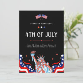Lycklig 4 juli | Rött vitt blått stjärnor och Rand Julkort