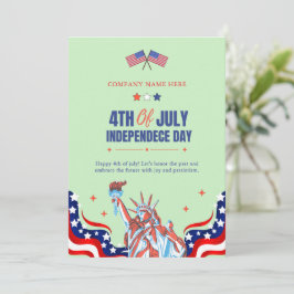 Lycklig 4 juli | Rött vitt blått stjärnor och Rand Julkort