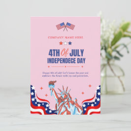 Lycklig 4 juli | Rött vitt blått stjärnor och Rand Julkort