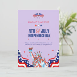 Lycklig 4 juli | Rött vitt blått stjärnor och Rand Julkort