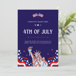 Lycklig 4 juli | Rött vitt blått stjärnor och Rand Julkort