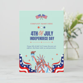 Lycklig 4 juli | Rött vitt blått stjärnor och Rand Julkort