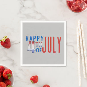 Lycklig 4 juli Shimmer Ord Art Pappersservett