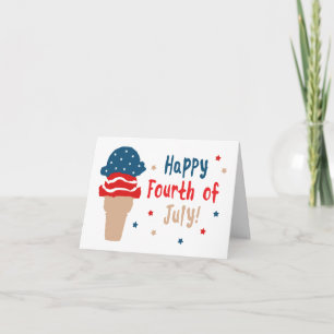 Lycklig 4 juli Stars och stripes Ice Cream Kort