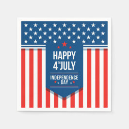 Lycklig 4 juli Stars och stripes Pappersservett