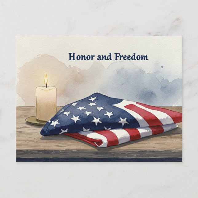 Lycklig 4 juli Stars och stripes vykort (Framsida)