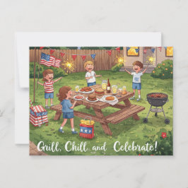 Lycklig 4 juli Stars och stripes vykort